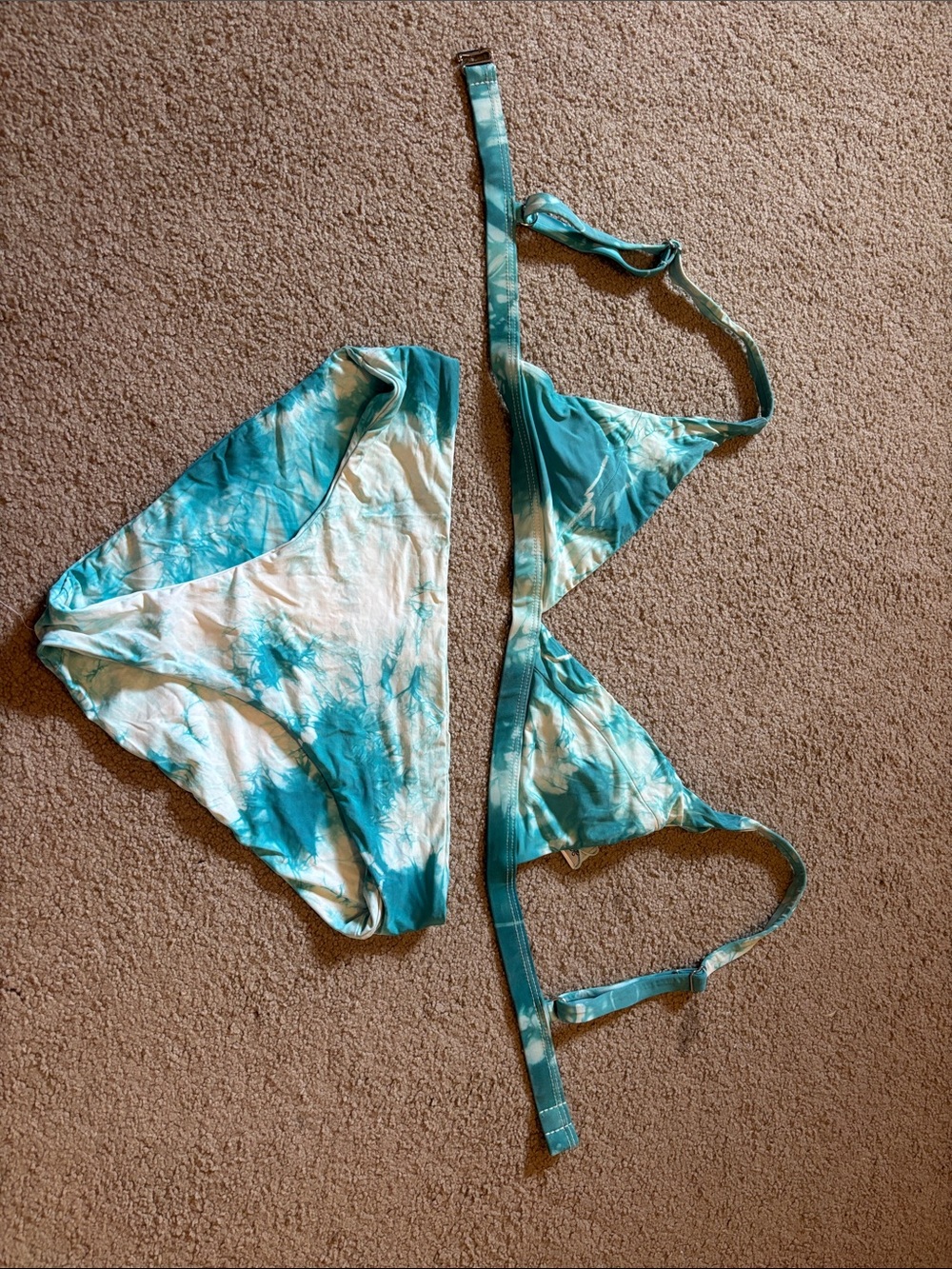 Dippin' Daisy's Teal Tie-Dye Bikini Set